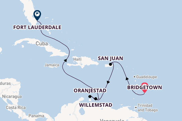 Caribbean vanaf Bridgetown, Barbados met de Emerald Princess