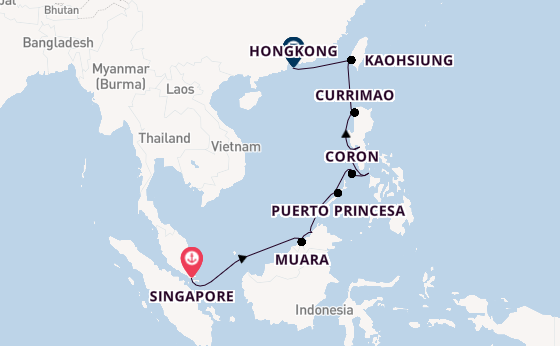 Zuidoost-Azië vanaf Singapore, Singapore met de Riviera