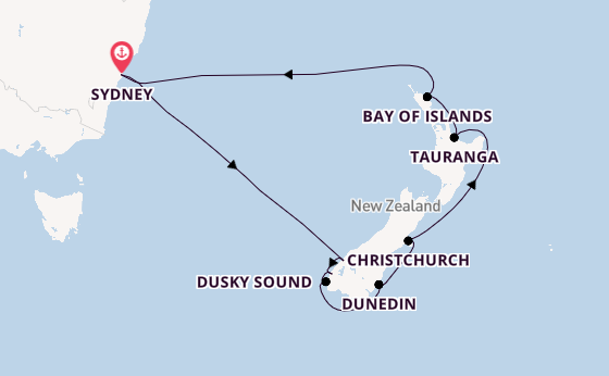 Nieuw Zeeland vanaf Sydney, Australië met de Celebrity Edge 