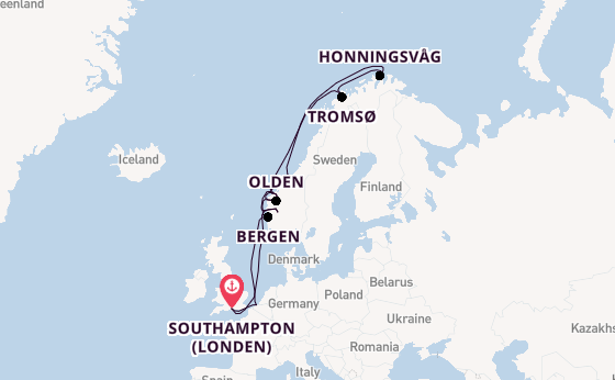 Noorwegen vanaf Southampton (Londen), Engeland met de Celebrity Apex