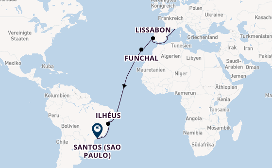 Transatlantik ab Marseille, Frankreich auf der MSC Musica