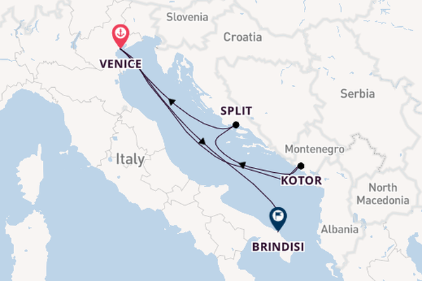 Mediterranean Sea from Venice, Italy with the MSC Armonia 