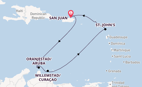 Caribbean from San Juan, Puerto Rico with the Scarlet Lady