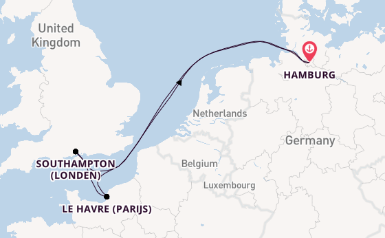Engeland vanaf Hamburg, Duitsland met de MSC Preziosa