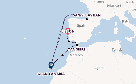 Canary Islands from Lisbon, Portugal with the Azamara Onward