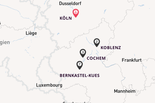 Mosel ab Köln, Deutschland auf der MS VistaGracia