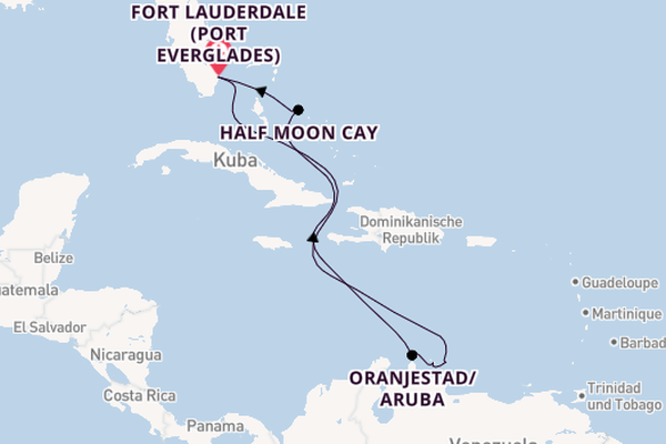 Karibik ab Fort Lauderdale (Port Everglades), USA auf der Oosterdam