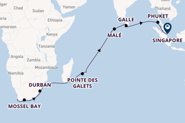 25 day expedition from Cape Town to Singapore