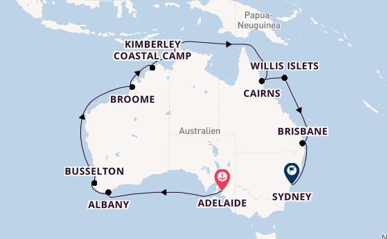 Australien ab Adelaide, Australien auf der Grand Princess