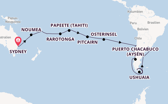 Transpazifik ab Sydney auf der Costa Serena