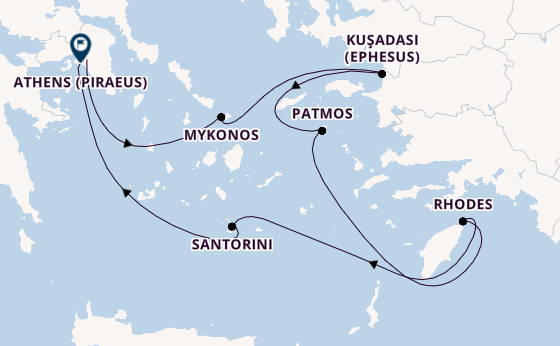 Eastern Mediterranean from Athen, Greece with the Celestyal Discovery