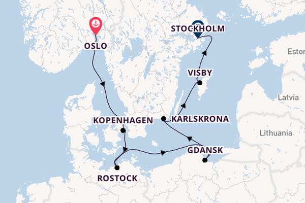 Noorwegen vanaf Oslo, Noorwegen met de MSC Poesia