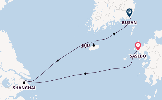 East Asia from Sasebo, Japan with the Costa Serena