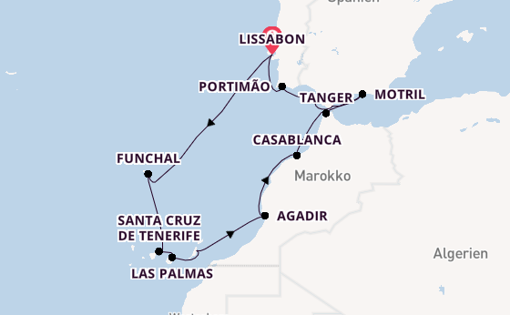 Kanarische Inseln ab Lissabon, Portugal auf der Norwegian Star