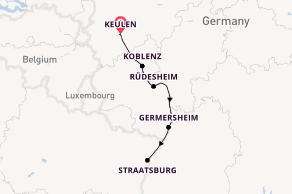 Rijn vanaf Keulen, Duitsland met de A-ROSA SILVA