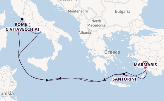 Mediterranean Sea from Marmaris, Turkey with the MSC Divina