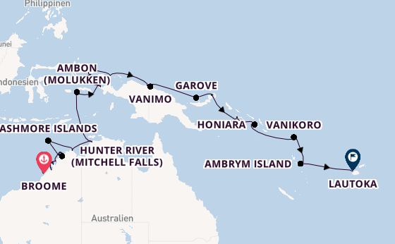 Australien ab Broome, Australien auf der Seabourn Pursuit