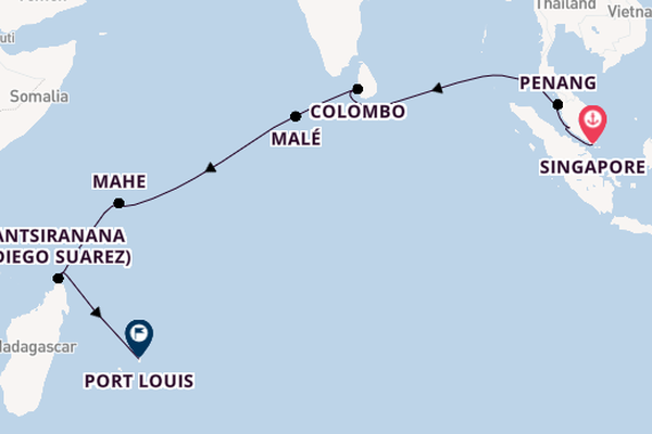 South East Asia from Singapore, Singapore with the Seven Seas Mariner