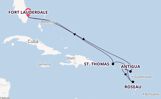 Caribbean vanaf Fort Lauderdale, Verenigde Staten met de Coral Princess