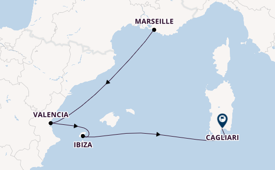 Westelijke Middellandse Zee vanaf Marseille, Frankrijk met de MSC Musica