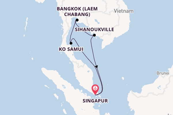 Südostasien ab Singapur, Singapur auf der Explora III