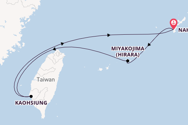 Japan vanaf Naha (Okinawa), Japan met de Costa Serena