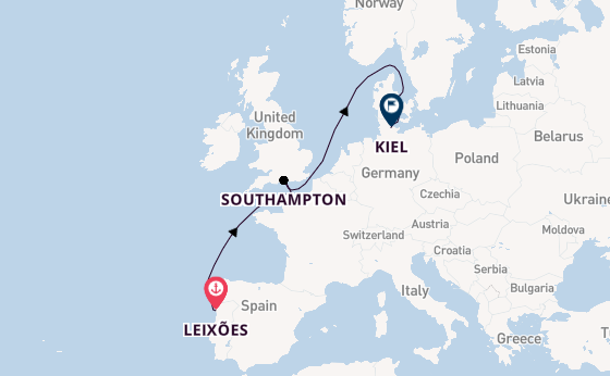 England from Leixões, Portugal with the Costa Diadema