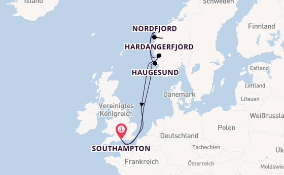 Norwegen ab Southampton, Großbritannien auf der Queen Victoria