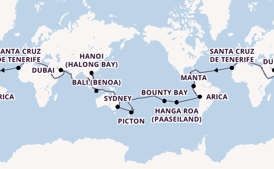 Wereldreizen vanaf Marseille, Frankrijk met de MSC Magnifica