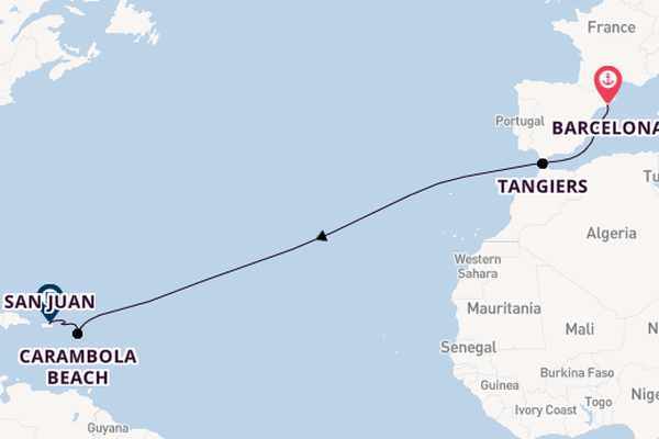 Caribbean from Barcelona, Spain with the Seabourn Ovation 