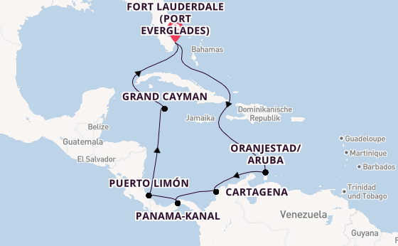 Mittelamerika ab Fort Lauderdale (Port Everglades), USA auf der Caribbean Princess