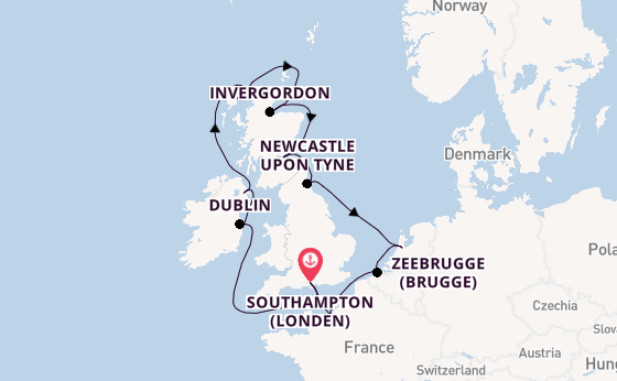 Britse Eilanden vanaf Southampton (Londen), Engeland met de Norwegian Sky