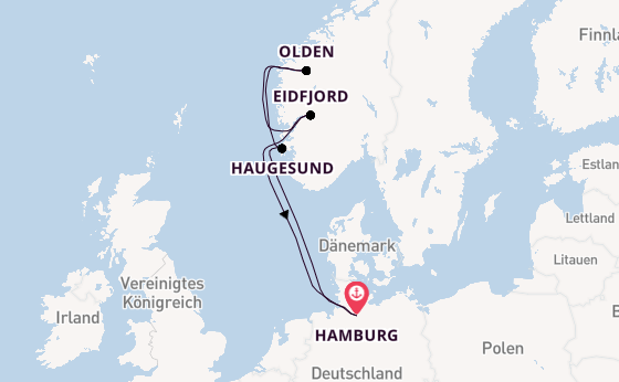 Norwegen ab Hamburg auf AIDAperla